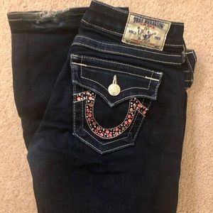 TRUE RELIGION Becky low rise rhinestone jeans, 26